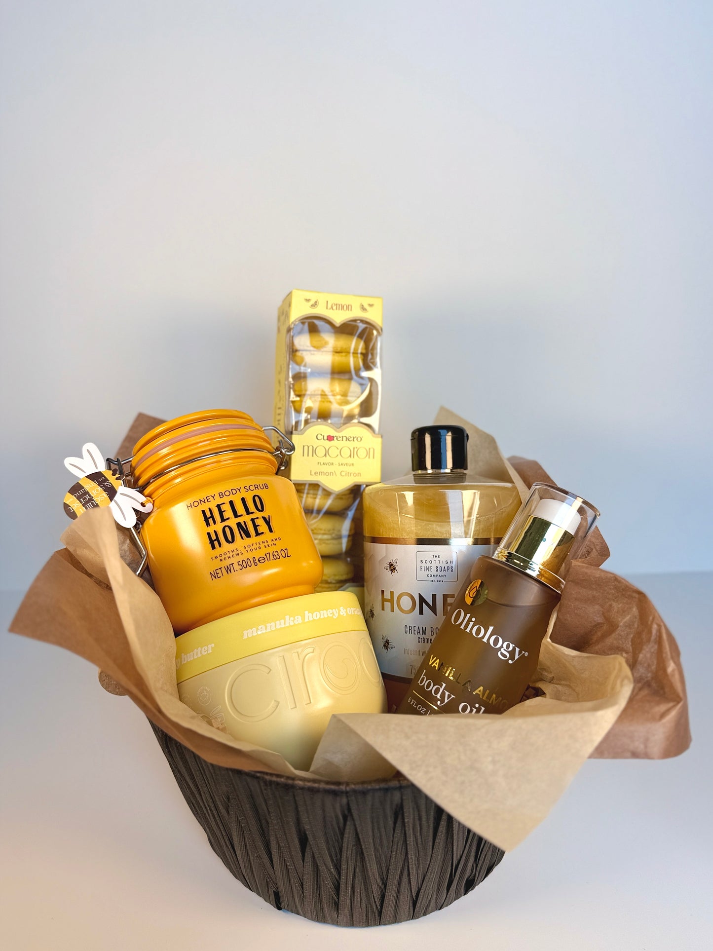 Honey Lemon Spa Gift Basket - Luxury Bath & Body Care Set