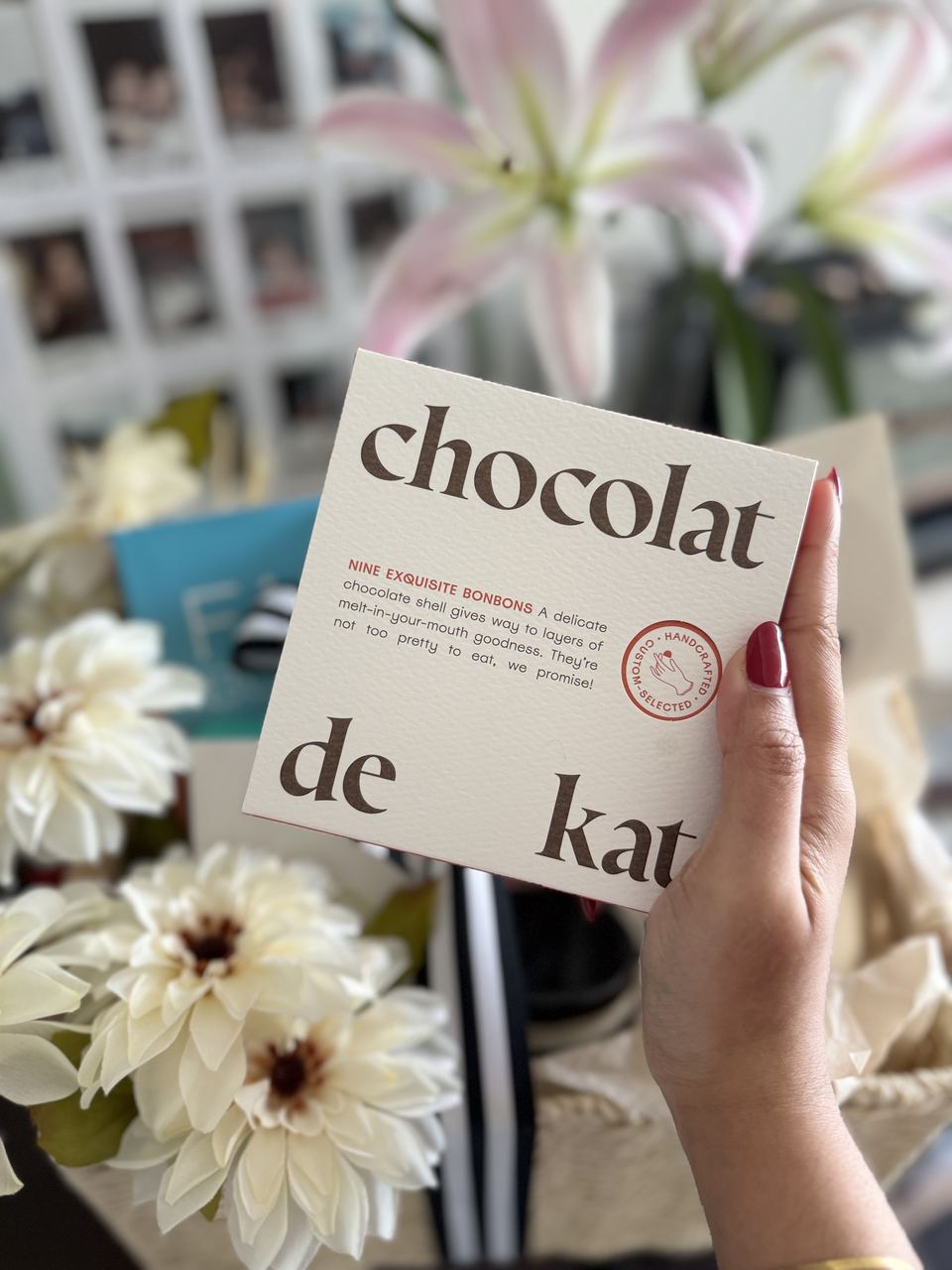 Chocolate box from a thoughtful thank-you basket